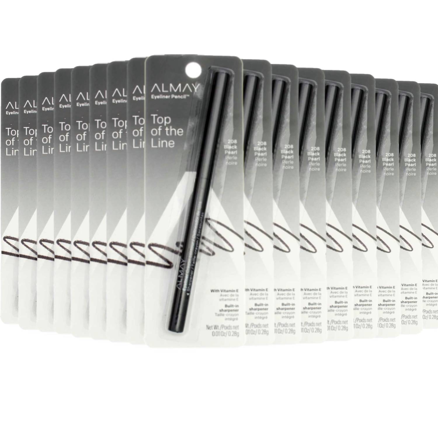 Almay Top of the Line Eyeliner Pencil, Black [205], 0.01 oz - 36 Pack