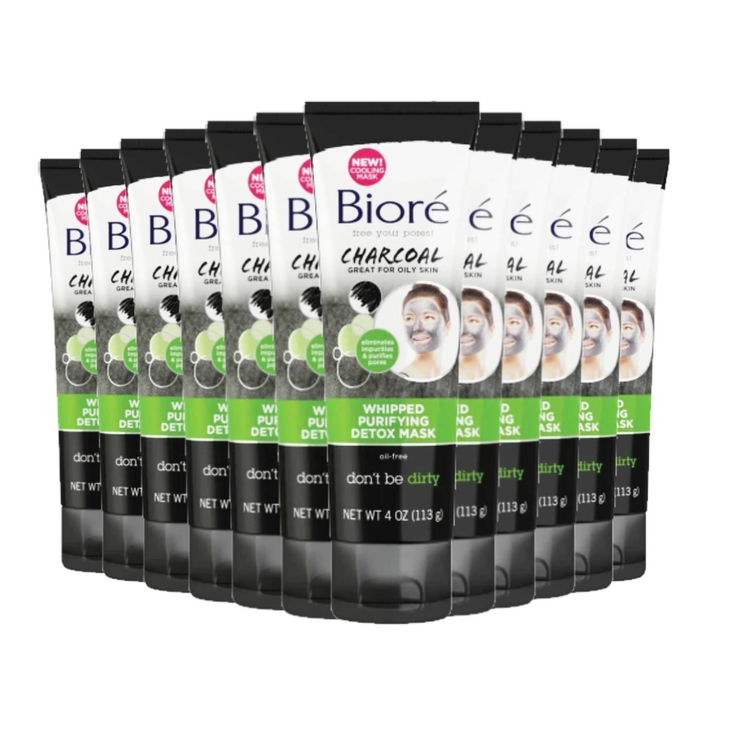 Bioré Charcoal Whipped Purify Detox Mask 4 Oz - 12 Pack