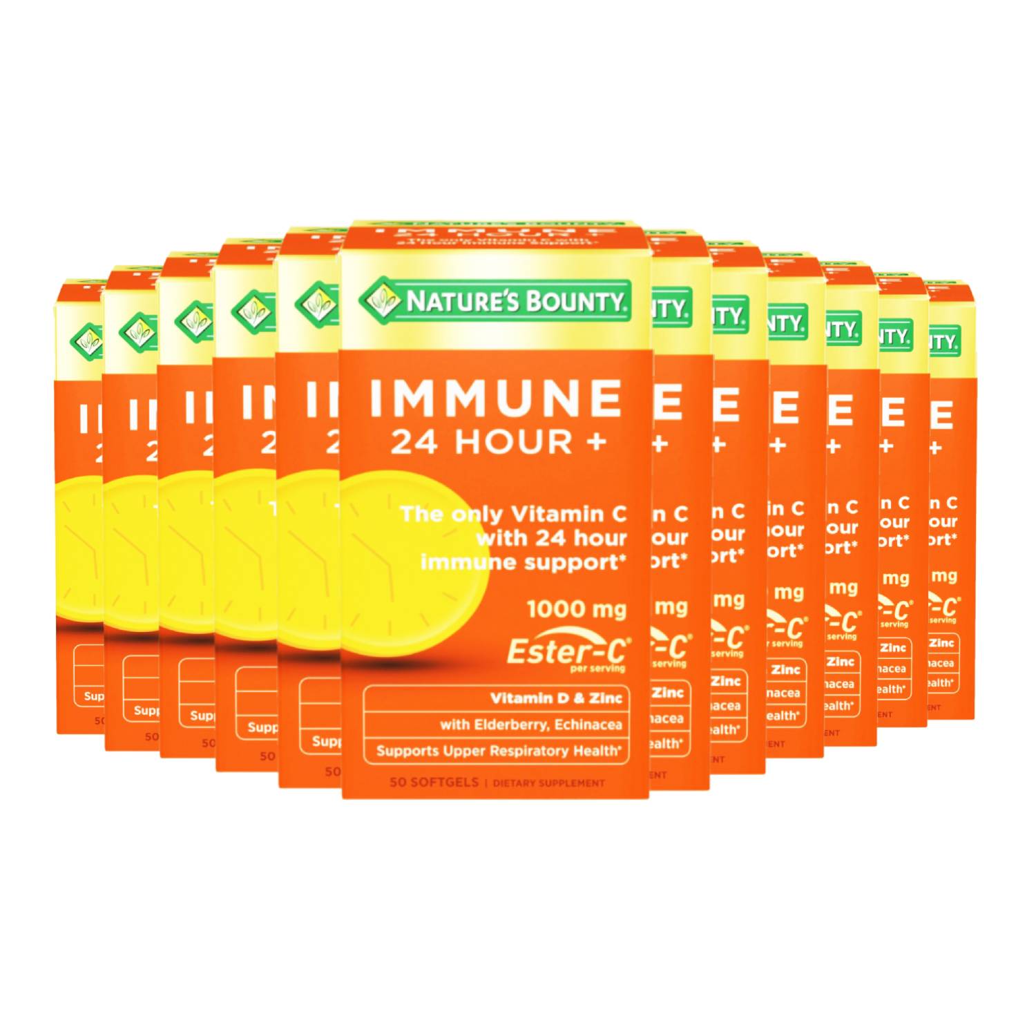 Nature's Bounty IMMUNE 24 HOUR + Immune Support 50-Softgels - 12 Pack