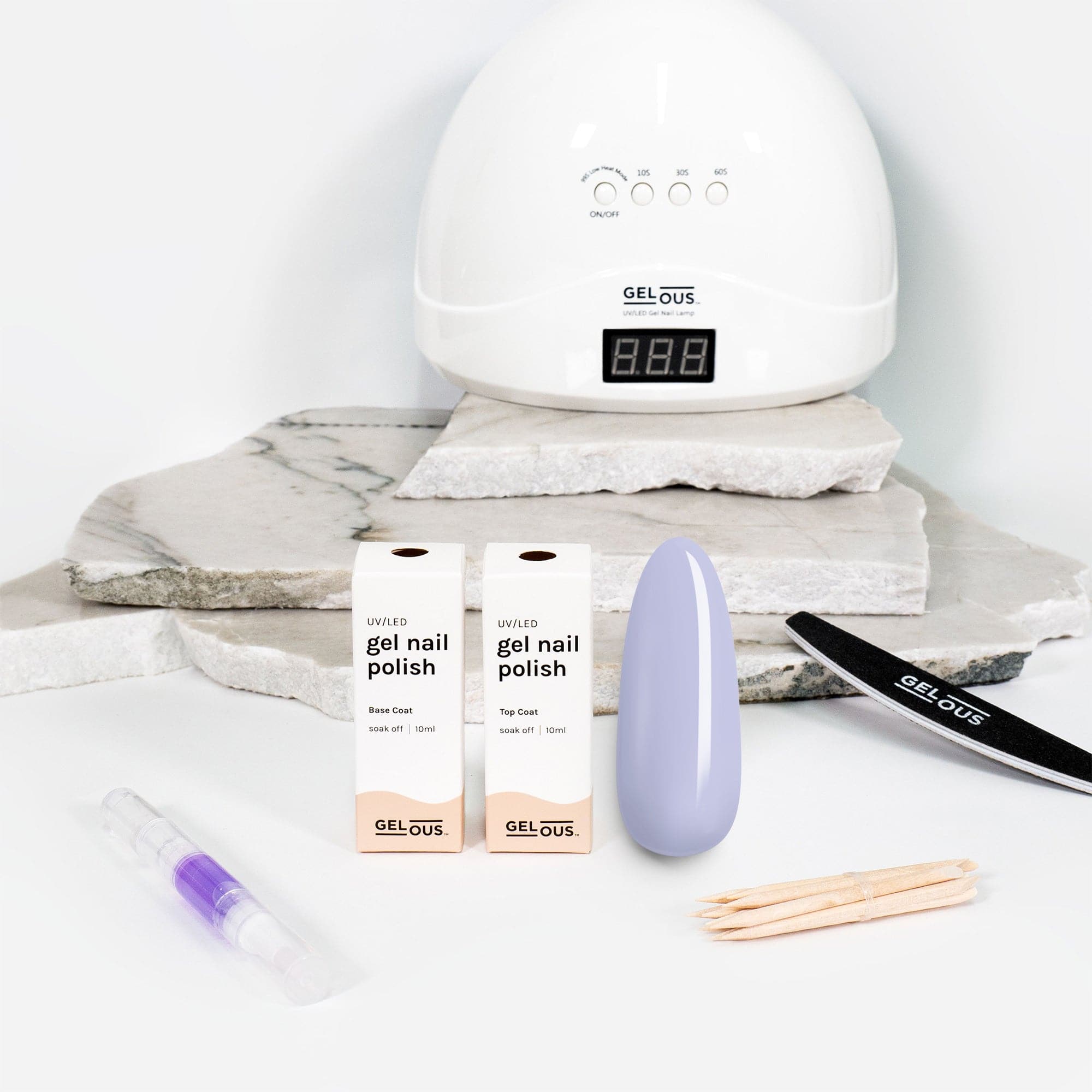 Gelous gel nail polish Lavender Whisper Essentials Pack - photographed in New Zealand