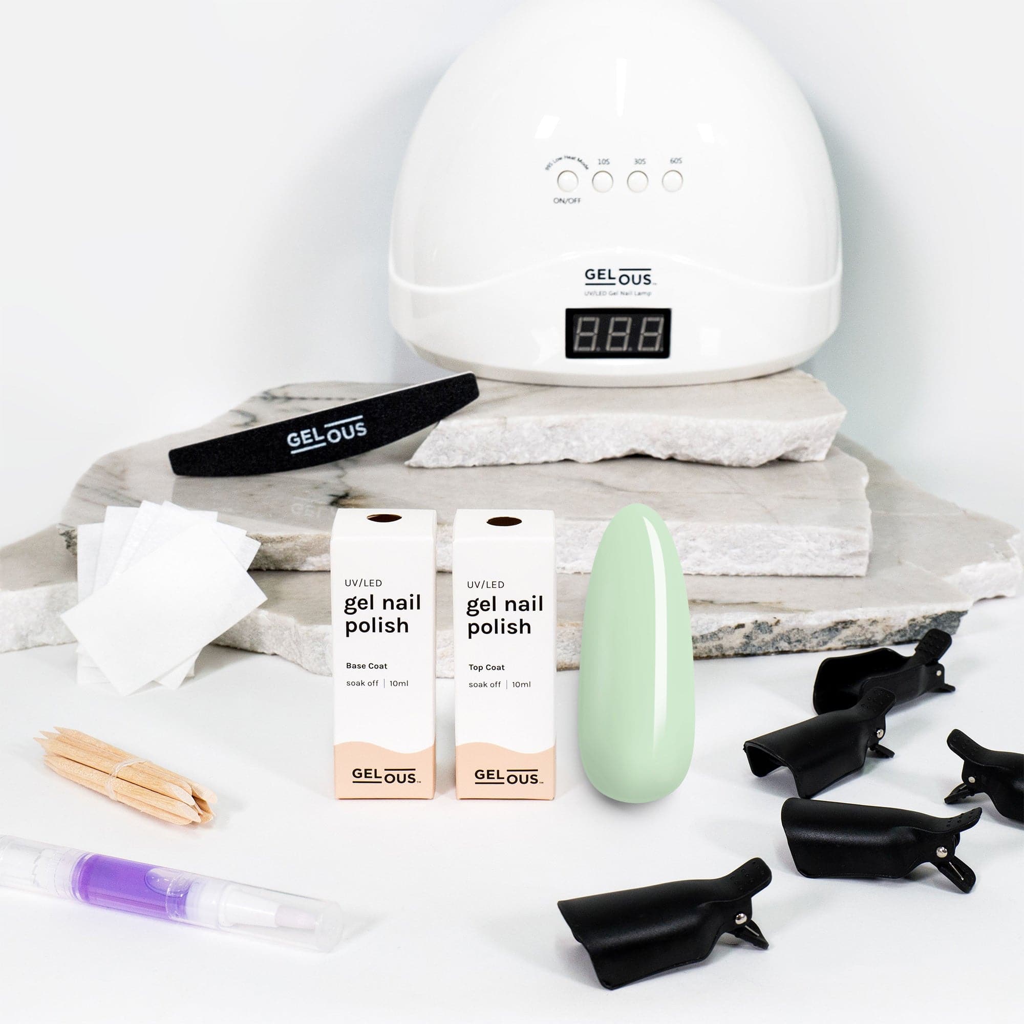 Gelous gel nail polish Serene Green Starter Pack - photographed in New Zealand