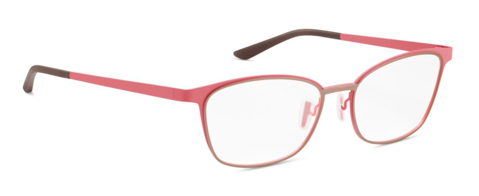 orgreen nora handmade in korea scandinavian danish design women ladies female rectangular cat eye stainless steel lightweight durable quality s004 coral pink brown